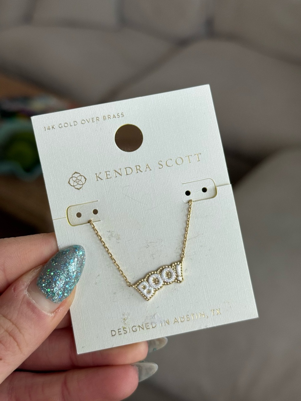 Kendra Scott Boo Halloween Necklace